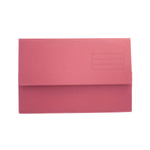 Exacompta Document Wallet Manilla Foolscap Half Flap 250gsm Red (Pack 50) - DW250-REDZ